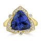 5.5ct Tanzanite Rings with 0.28tct Diamond set in 18K Yellow Gold