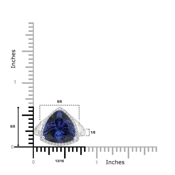 8.49ct Tanzanite Rings with 0.256tct Diamond set in 18K White Gold