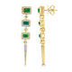 0.7ct Emerald Earrings with 0.544tct Diamond set in 18K Yellow Gold