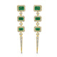 0.7ct Emerald Earrings with 0.544tct Diamond set in 18K Yellow Gold