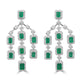 2.1ct Emerald Earrings with 1.068tct Diamond set in 18K White Gold