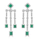 1.09ct Emerald Earrings with 0.647tct Diamond set in 18K White Gold