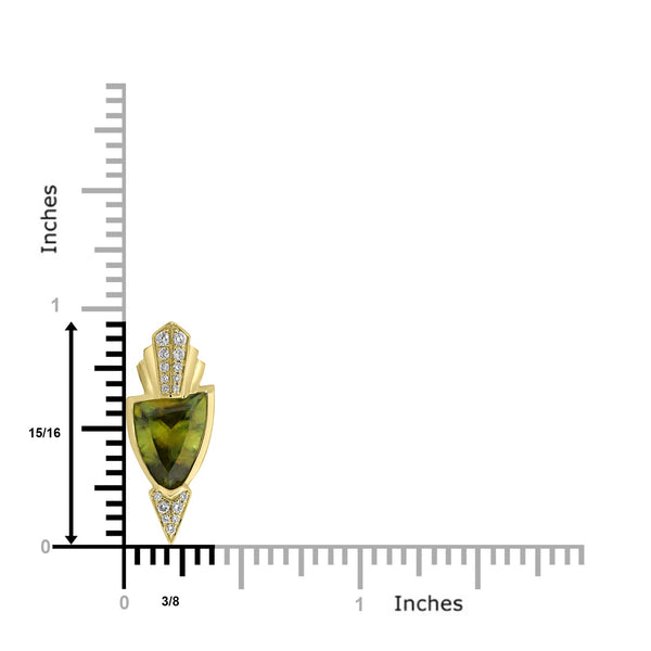 2.59ct Sphene Pendants with 0.107tct Diamond set in 18K Yellow Gold