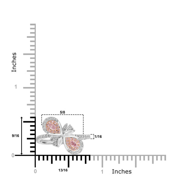 0.17ct Pink Diamond Rings with 0.38tct Diamond set in 18K Two Tone Gold