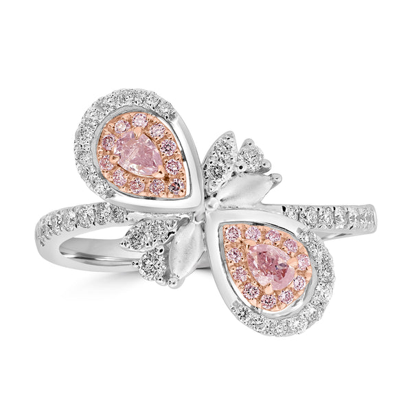 0.17ct Pink Diamond Rings with 0.38tct Diamond set in 18K Two Tone Gold