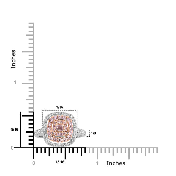 0.11ct Pink Diamond Rings with 0.83tct Diamond set in 18K Two Tone Gold