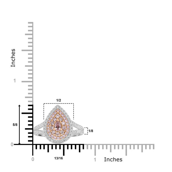 0.11ct Pink Diamond Rings with 0.76tct Diamond set in 18K Two Tone Gold