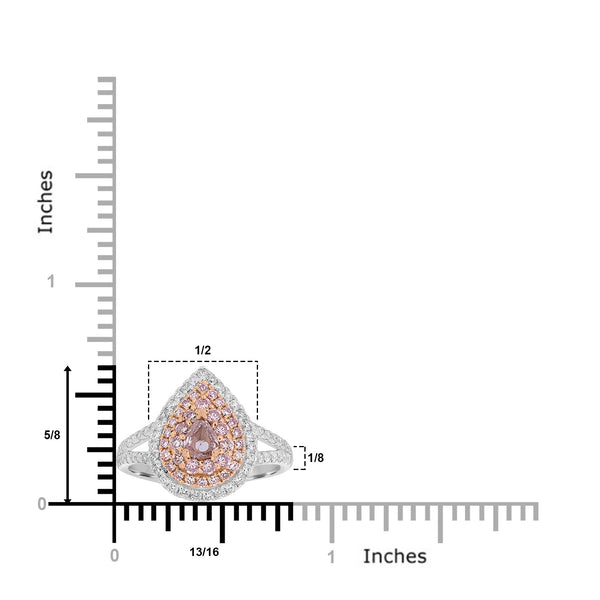 0.21ct Pink Diamond Rings with 0.89tct Diamond set in 18K Two Tone Gold