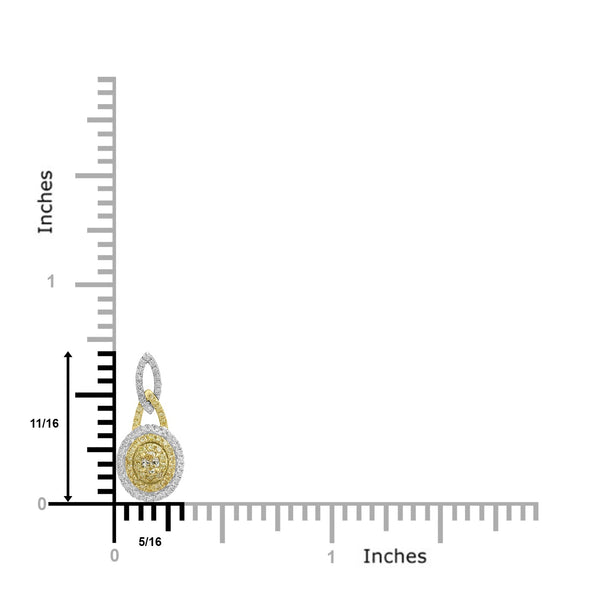 0.13ct Yellow Diamond Pendants with 0.59tct Diamond set in 18K Two Tone Gold