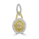 0.13ct Yellow Diamond Pendants with 0.59tct Diamond set in 18K Two Tone Gold