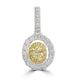 0.16ct Yellow Diamond Pendants with 0.31tct Diamond set in 18K Two Tone Gold