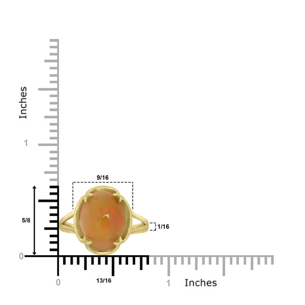 4.18ct Opal Rings set in 14K Yellow Gold