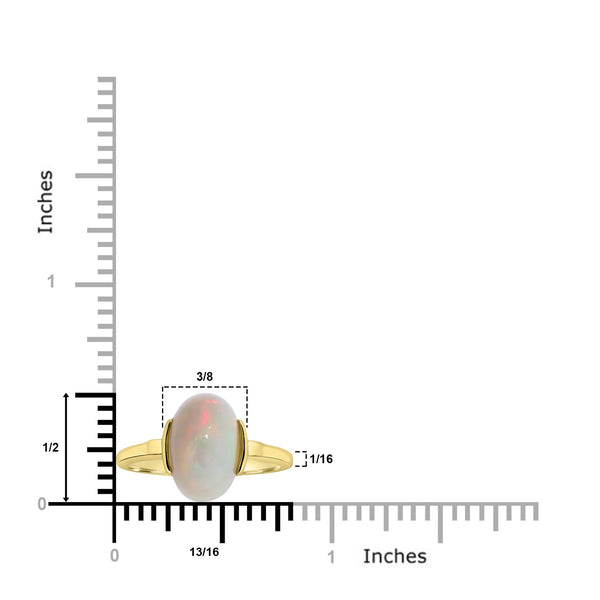 2.91ct Opal Rings set in 14K Yellow Gold