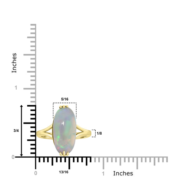 4.97ct Opal Rings set in 14K Yellow Gold