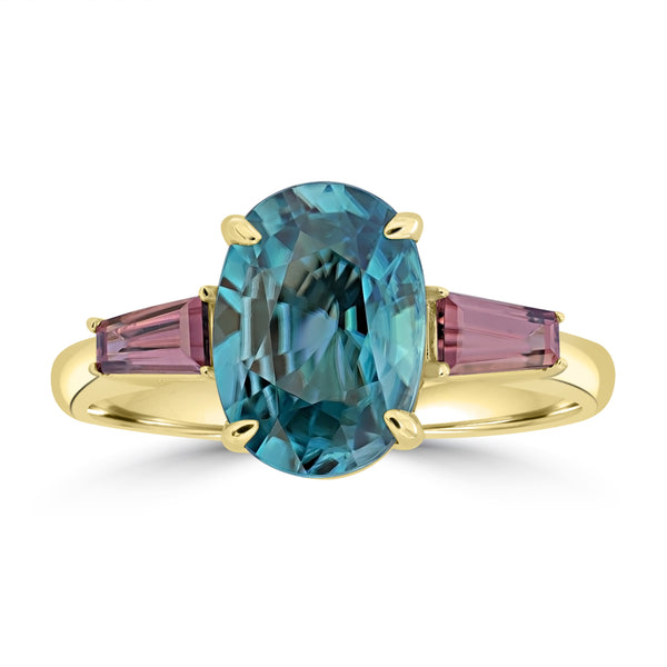 4.23ct Zircon Rings with -tct - set in 14K Yellow Gold