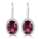 4.21ct Rhodonite Earrings with 0.19tct Diamond set in 14K White Gold