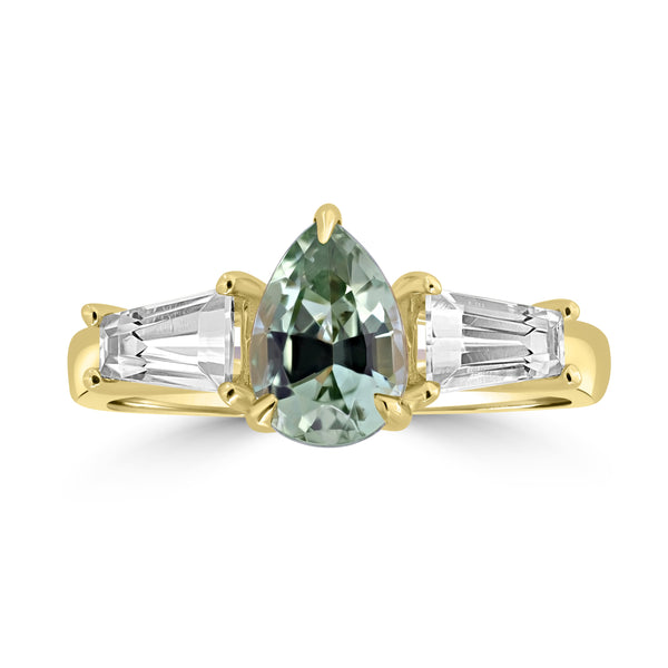 1.18ct Tourmaline Rings with tct Diamond set in 18K Yellow Gold