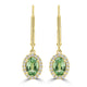 1.26ct Tsavorite Earrings with 0.133tct Diamond set in 18K Yellow Gold