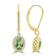 1.26ct Tsavorite Earrings with 0.133tct Diamond set in 18K Yellow Gold