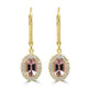 1.49ct Tourmaline Earrings with 0.25tct Diamond set in 18K Yellow Gold