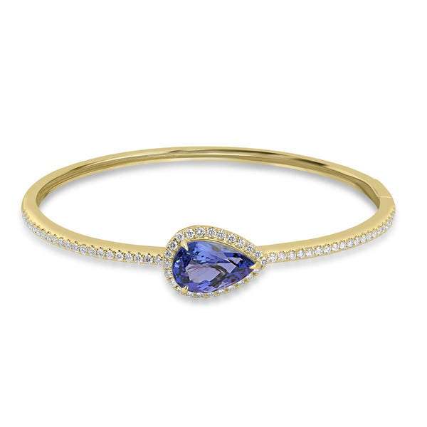 5.2ct Tanzanite Bangles with 0.9tct Diamond set in 18K Yellow Gold