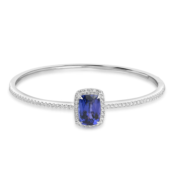 6.17ct Tanzanite Bangles with 0.963tct Diamond set in 18K White Gold