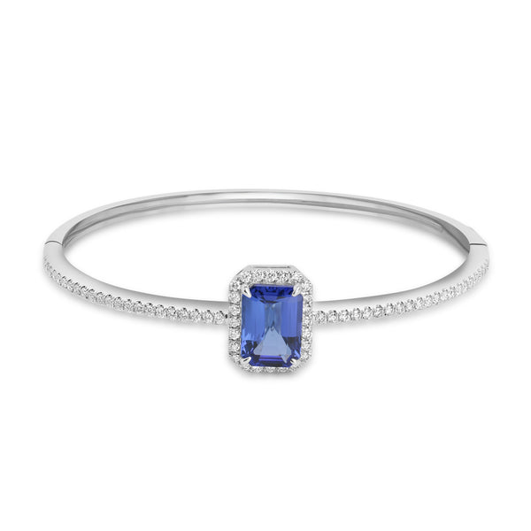 3.92ct Tanzanite Bangles with 0.953tct Diamond set in 18K White Gold