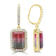 27.436ct Tourmaline Earrings with 3.004tct Diamond set in 18K Yellow Gold