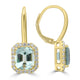 3.33ct Aquamarine Earrings with 0.43tct Diamond set in 18K Yellow Gold