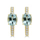 2ct Aquamarine Earrings with 0.33tct Diamond set in 18K Yellow Gold