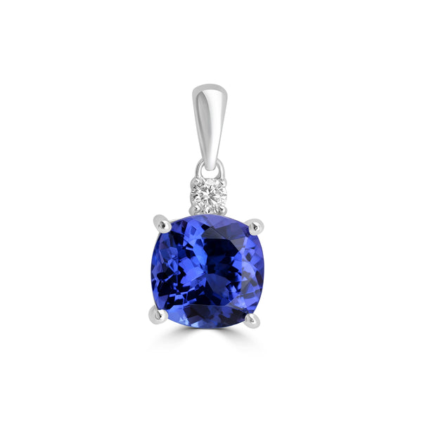 2.37ct Tanzanite Pendant with 0.07tct Diamond set in 18K White Gold