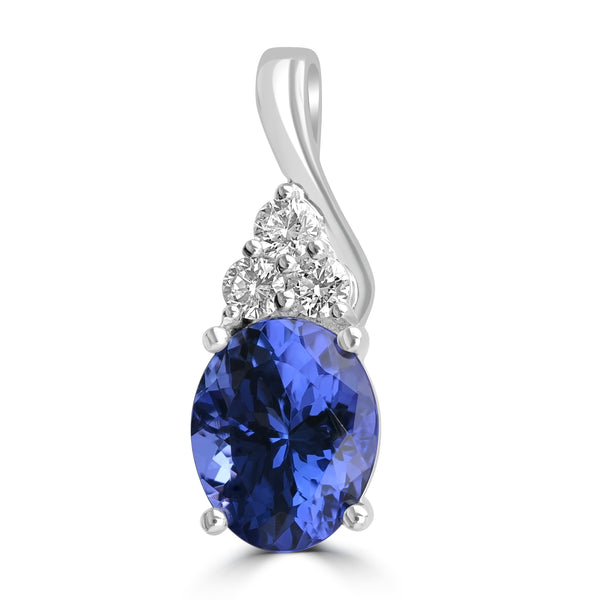 2.36ct Tanzanite Pendants with 0.196tct Diamond set in 18K White Gold