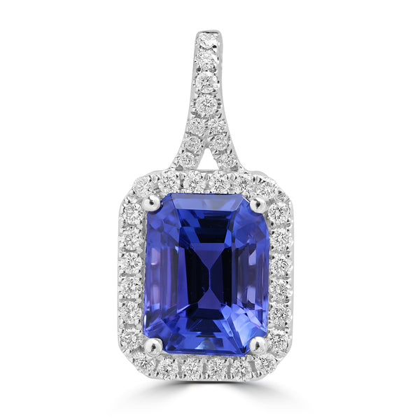 3ct Tanzanite Pendants with 0.247tct Diamond set in 18K White Gold