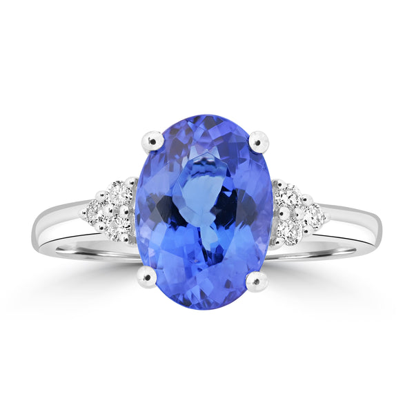 2.99ct Tanzanite Rings with 0.106tct Diamond set in 18K White Gold