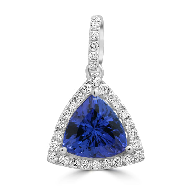 2.51ct Tanzanite Pendant with 0.271tct Diamond set in 18K White Gold