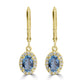 0.92ct Aquamarine Earring with 0.13tct Diamond set in 14K Yellow Gold