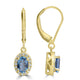 0.92ct Aquamarine Earring with 0.13tct Diamond set in 14K Yellow Gold