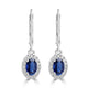 0.86ct Sapphire Earring with 0.136tct Diamond set in 14K White Gold