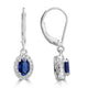 0.86ct Sapphire Earring with 0.136tct Diamond set in 14K White Gold