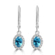 1.79ct Blue Zircon Earring with 0.133tct Diamond set in 14K White Gold