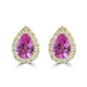 0.94ct Pink Sapphire Earring with 0.174tct Diamond set in 14K Yellow Gold