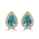 0.81ct Apatite Earring with 0.176tct Diamond set in 14K Yellow Gold