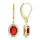 1.28ct Fire Opal Earring with 0.27tct Diamond set in 14K Yellow Gold