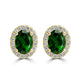 1.57ct Chrome Diopside Earring with 0.27tct Diamond set in 14K Yellow Gold