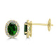 1.57ct Chrome Diopside Earring with 0.27tct Diamond set in 14K Yellow Gold