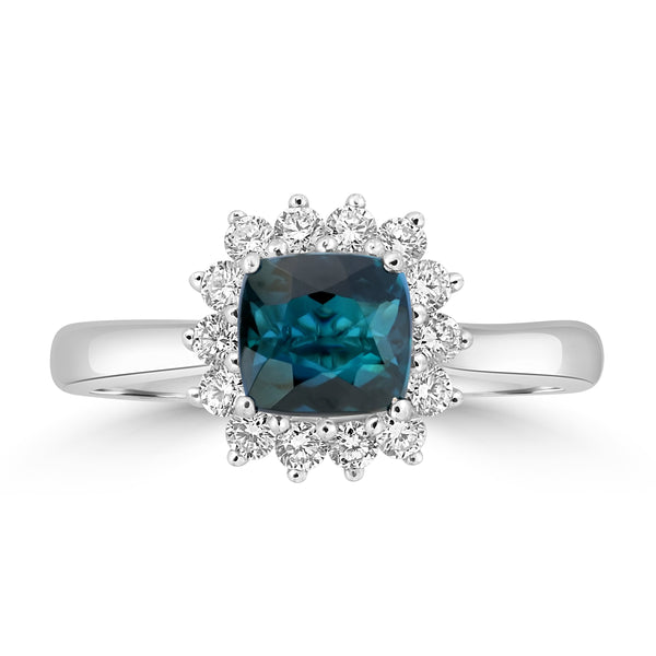 0.94ct Tourmaline Rings with 0.336tct Diamond set in 18K White Gold