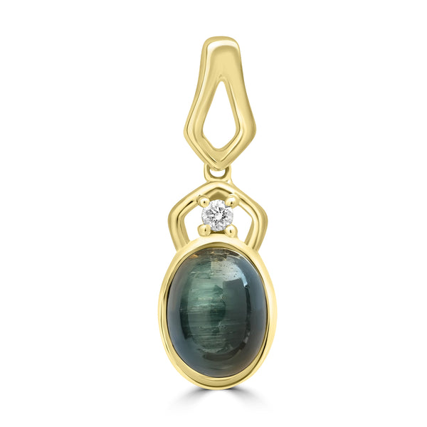 2.01ct Tourmaline Pendants with 0.03tct Diamond set in 18K Yellow Gold