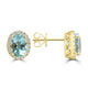 2.44ct Aquamarine Earrings with 0.219tct Diamond set in 18K Yellow Gold