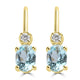 1.178ct Aquamarine Earrings with 0.08tct Diamond set in 18K Yellow Gold