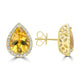 5.62ct Yellow Beryl Earrings with 0.544tct Diamond set in 18K Yellow Gold